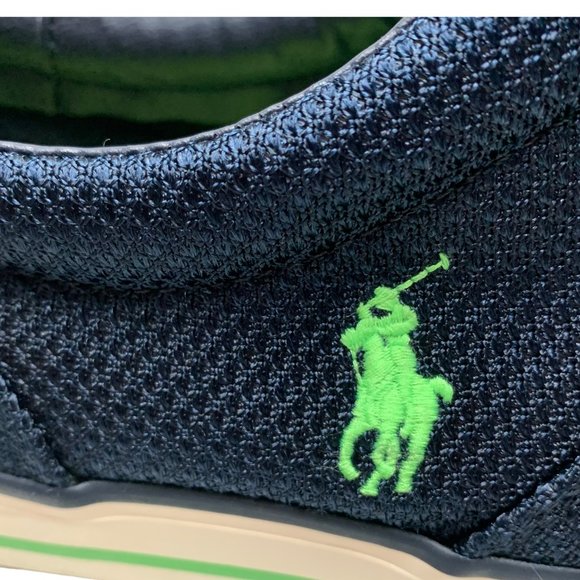 POLO RALPH LAUREN Vaughn Blue Dotted Mesh Skate Sneakers - Picture 5 of 10